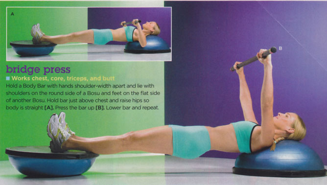 bosu bridge press - Shape magazine workout