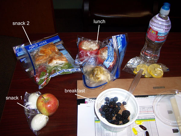 Chelle's cooler contents - healthy eating 