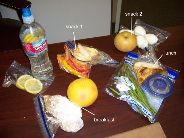 Chelle's clean eating cooler for Thursday - Feb 24, 2011. 1400 calories