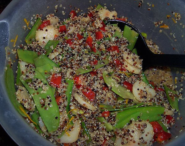 Asian Style Quinoa Salad made with Red, Black and White Quinoa