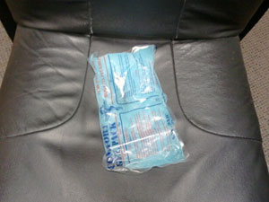 Sitting on an ice pack. Fun.