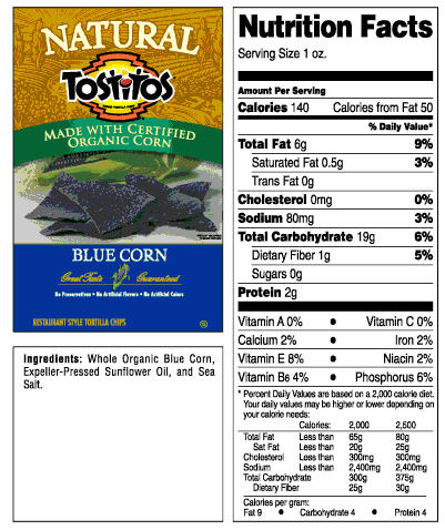 Clean Tortilla Chips! Tostitos Natural Blue Corn Tortilla Chips