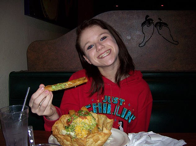 Taquitos! Bethany at Dinner. February 2010