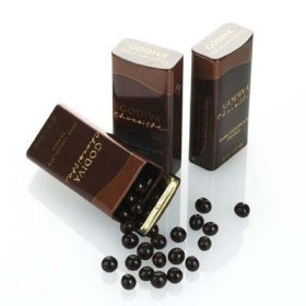 Godiva dark chocolate pearls.